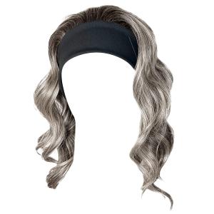 Kim Kimble 18" Wavy Waves Headband Wig, Long Layered Hair With Black Headband and Comb Clip, 3/4 Cap - Average Cap Size, MC56 60 Iced Sugar