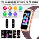 Fitness Tracker, Activity Trackers with 24/7 Heart Rate, Blood Oxygen Blood Pressure Sleep Monitor, Step Counter with 1.1" AMOLED Touch Color Screen, Calorie Pedometer Health Smart Watch for Women Men