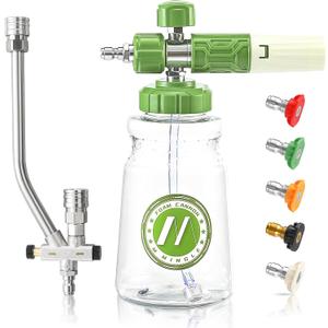 M MINGLE Foam Cannon for Pressure Washer with Dual-Connector Tool - Dual Lance Pressure Washer Wand for Adjustable Soap Cannon - M22 and 1/4" Quick Connect - 3600 PSI