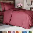 Duvet Cover Twin/Twin XL Size - Extra Soft Twin/Twin XL Size Duvet Cover - Breathable, Easy Care and Fade Free with Zipper Closures & Ties - 68" x 90" Inches - (Burgundy) Comforter Not Included