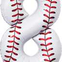 Baseball Birthday Decor, 40'' Baseball Number 8 Balloon,Sport Themed Balloons Party Decorations (8)