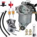 XingLi AM128355 Carburetor for John Deere LX188 LX279 LX289 17HP Lawn Tractor for Kawasaki FD501V Engine Replace 15003-2653 with Fuel Pump
