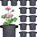 DECOHS 12 Pack Aquatic Plant Pots for Pond, Reusable Fabric Aquatic Plant Pots, Breathable Pond Plant Basket Grow Bags with Handles for Aquatic Plants, Bog Plant, Water Lily, Lotus, Flower (1 Gallon)