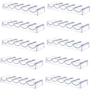 SEETOOOGAMES Poker Chip Tray Rack - Clear Acrylic Casino Chip Holder - Chips Storage Display Case for Texas Hold'em, Blackjack, Gambling, Poker Clubs, Parties or Home Casino Nights - 10 Pack