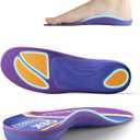 Bunion Relief, QBK Shoe Inserts for Shoes Too Big Effective Prevent High Arch, Overpronation, Plantar-Fasciitis, Flat Feet XS (XS: Women6-7, Purple)