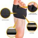 Brison Podiatrist-Designed Metatarsal Pads for Women & Men - Ball of Foot Cushions for Pain Relief Metatarsalgia Morton's Neuroma Calluses 1 Pair (Black, M/S)