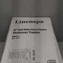 LINENSPA Memory Foam Mattress Topper - 2 Inch Gel Infused Memory Foam - Plush Feel - Cooling and Pressure Relieving - CertiPUR Certified - Dorm Room Essentials - Full Size