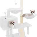 ROYPET Cat Tree with Cat Condo and Two Hammocks, Cat Tower with Scratching Posts and Scratching Pads, Beige