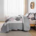 HoneiLife Oversized King Bedspreads 120x120-3 Pcs California King Quilt, Extra Large Quilt Sets All Season Use,Rustic Bedding Sets King Size,Reversible Coverlet Lightweight Bed Cover, Grey