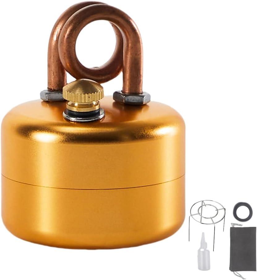 Mini Alcohol Camping Stove  Lightweight Brass & Aluminum Spirit Burner with Stand | Faster Heating  Perfect for Backpacking, Hiking & Brewing Piping Hot Tea/Coffee