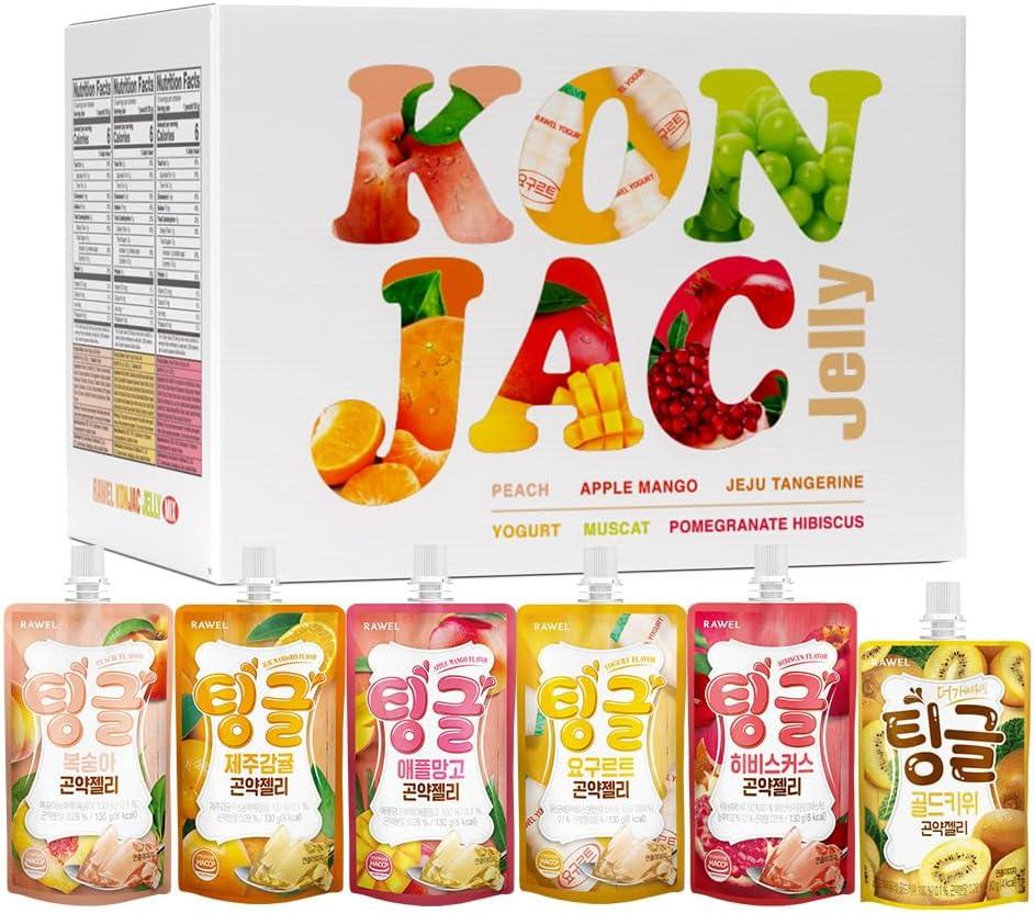 Rawel Thingle Delicious Konjac Jelly Renewed Mix Package / 18packs (Mix) / 6 Calories per Pouch/Sugar Free/Fruit Flavor with Low carb/Drinkable Zero Sugar Dessert (EXP 10/22/26)
