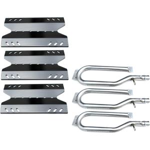 Direct Store Kit DG186 Replacement for Members Mark BQ05046-6, BBQ Pro BQ05041-28, BQ51009, Sam's Club, Outdoor Gourmet BQ05037-2, BQ05046-6A Gas Grills, Burner Tube, Porcealain Steel Heat Plate, 3pk
