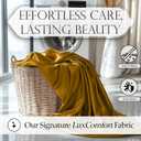 DECOLURE Satin Fitted Sheet Queen Size (1 PC) – Luxuriously Smooth & Softer Than Silk Bed Sheets w/ 15 Inch Deep Pocket Hypoallergenic Wrinkle Free, Secure Snug Fit, Elastic Corner Straps (Gold)