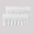 HIG 2 Pack Grayish White Ruffle Window Valances Handcrafted Bow Tie Blackout Curtain Valances for Windows/Bathroom/Living Room/Bedroom, Farmhouse Decorative Privacy Kitchen Valance, 52"x18"(N60047)
