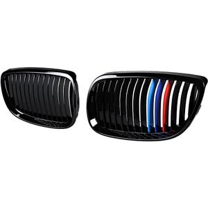 1 Pair Front Kidney Grille Grill Compatible with BMW 06-10 E92 07-10 E93 08-13 3 Series 328i 335i 2 Door (Glossy Black M-color)