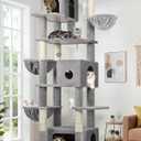 Globlazer Large Cat Tree, 80in Tall Climbing Tower, F80F, Light Grey