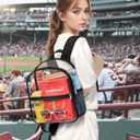 Paxiland Clear Backpack Stadium Approved 12126 with Reinforced and Wider Shoulder Straps, Small Clear Bag for Schools, Concerts, Work, Festivals and Sporting Events - Black