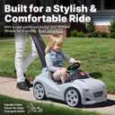 Step2 Whisper Ride Cruiser Kids Push Car, Ride On Toy, Stroller Substitute, Includes Seat Belt & Horn, Made of Durable Plastic, Max Weight 50 lbs., For Toddlers 1.5-4 Years Old, Gray