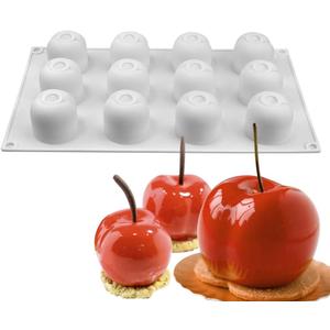 Silicone Mold Baking Pan Non-Stick Baking Pastry Chocolate Cake Dessert DIY Decoration Tools (Cherry 11.8x6.8x0.16 inch)