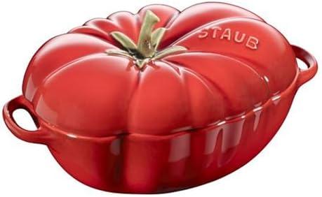 STAUB Ceramics Dutch Oven 16-oz Petite Tomato Cocotte, Cherry