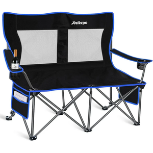 Relispo Camping Chair Oversized Camping Chair Portable Lawn Chair Double Camping Chair for Adults Heavy Duty Folding Chair Support 700LBS with Big Side Organizer Pockets for Camping/ Car Trunk/ Beach/ Campfires