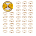 80Pcs Gold Pearl Napkin Rings, Napkin Ring Holder Serviette Buckles Included Storage Bag for Dinners, Home Party, Wedding, Table Decor and Daily Use