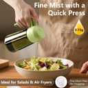 SWEET VIEW 2PCS Olive Oil Dispenser and Oil Sprayer 16oz/470ml Glass Light-Proof Oil Pourer for Kitchen Air Fryer, Cooking, Salad, and BBQ, with Stickers
