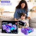 Amphibious Remote Control Car, 4WD Waterproof RC Stunt Car Toys with LED Lights, 360Rotation RC Boat Water Beach Pool Toys for Boys, Christmas Birthday Gifts Toys for Kids Ages 4-7 8-12 Year Old
