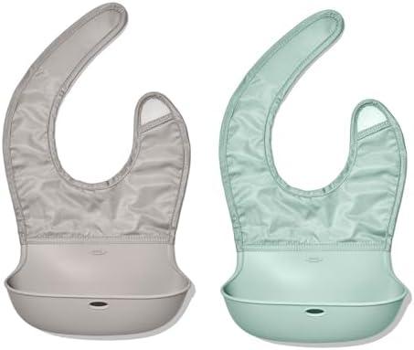 OXO Tot Roll-Up Bib - 2 Pack - Drizzle and Opal