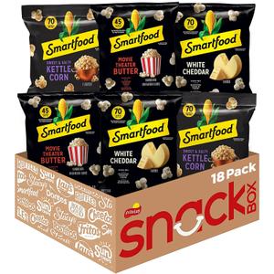 Smartfood Popcorn, Variety Pack, 0.5 Ounce (Pack of 18), BB Date 01/13/2026