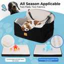 KYG Dog Car Seat for Large Medium Dogs up to 55 lbs or 2 Small Dogs, Memory Foam Booster Seat with Thick Cushion, Water-Resistant & Detachable Washable Cover, Pet Car Seat for Back, 2 Safety Leashes