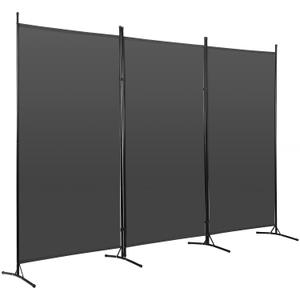 PayLessHere 3 Panel Room Divider Folding Privacy Screen 5.9FT Partition Room Separators with Metal Frame Portable Freestanding Room Divider for Bedroom,Office,Dining Room,Living Room,Grey