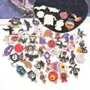 215Pcs Keychain Making Kit with 124 Charms 22 Keychain Clips, Extender Chains and Piler, Halloween Ghost Bat Witch Hat Charms for DIY Crafts Supplies & Jewelry Making Women Bag Party Favor Gifts