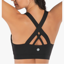 RUNNING GIRL Sports Bra for Women, Criss-Cross Back Padded Strappy Sports Bras Medium Support Yoga Bra with Removable Cups 3XL