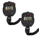 Pgzsy 2 Pack Multi-Function Electronic Digital Sport Stopwatch Timer, Large Display with Date Time and Alarm Function,Suitable for Sports Coaches Fitness Coaches and Referees, Pgzsy