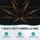 AreShark 9 FT Patio Umbrella for Outdoor, Outdoor Table Umbrella with Push Button Tilt and Crank, Outdoor Patio Umbrellas with 8 Sturdy Ribs for Market, Garden, Pool (Black)