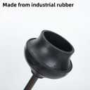 Black Toilet Plunger with Holder Bathroom Metal Canister Holder Drip Cup, Heavy Duty, Deep Cleaning
