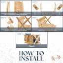 Macrame Magazine Rack - Boho Home Decor Storage Holder - Standing Basket, Standard Large Size, 14.17"×10.2"×10.2 (Latte Tassels)