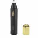 Nose Hair TrimmerUSB Rechargeable Professional Painless Eyebrow and Facial Hair Trimmer for Men and Women, Double Edged Blade,Washable for Easy Cleaning (Black Gold)