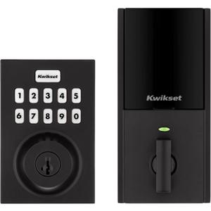 Kwikset HomeConnect 620 Z-Wave Long Range Enabled Keypad Smart Lock Convenient Keyless Entry, Customizable User Codes, Ring Alarm Compatible, Hub Required, Sold Separately Matte Black Contemporary