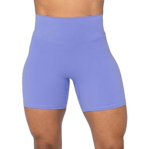 Sunzel No Front Seam High Waist Gym Shorts for Women, Squat Proof Biker Shorts with Tummy Control for Yoga Workout Running, M, Purple