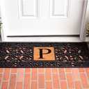 Calloway Mills 170011741P Rubber Monogram Doormat, 17" x 41" (Letter P)