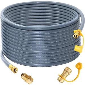 Upgraded 48 Feet 1/2 Inch Natural Gas Hose propane hose extension kit with quick connect fittings fit for weber grill gas conversion kit BBQ, Pizza Oven, Patio Heater and More NG Appliance - CSA