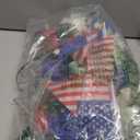Memorial Day Decorations for Cemetery, Red White Blue Artificial Grave Headstone Flower Saddle with American Flags for Patriotic 250th Anniversary 4th of July Tombstone Outdoor Decor