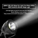200W COB LED Stage Par Light with Barn Door, Spotlights Follow Spot DMX512 Cool & Warm White Audience Blinder, Sound Activated, Master/Slave 2in1 for DJ Concert Wedding Bar Events, Stage Lighting