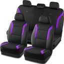 Skechers Memory Foam Car Seat Covers, Air Cool Mesh Thick Seat Covers, Car Seat Full Sets, Airbag Compatible, Automotive Comfort Protection for Most Cars,Vans,Trucks, SUVs,Purple