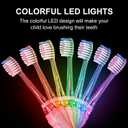 SEAGO Kids Electric Toothbrush with 2 Mins Brushing Timer and 4 Replacement Bursh Heads, Rainbow LED Light Make Brushing Fun, Green Color Boys Battery Powerd Toothbrush for 4-12 Years OldSG-977