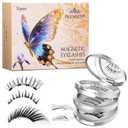 magnetic eyelashes,3pairs,3stylesmagnetic eyelashes with applicator,natural look,wispy,butterfly,No glue needed,Reusable,Waterproof Easy to apply