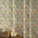 Frienda Vintage Floral Linen Blend Shower Curtain 72x72 Inches Rustic Farmhouse Bathroom Curtain with 12 Plastic Hooks Retro Botanical Print Bath Curtains for Bathroom(Multicolor)