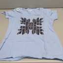Womens Black Palaka Ulu V-Neck T-Shirt size S